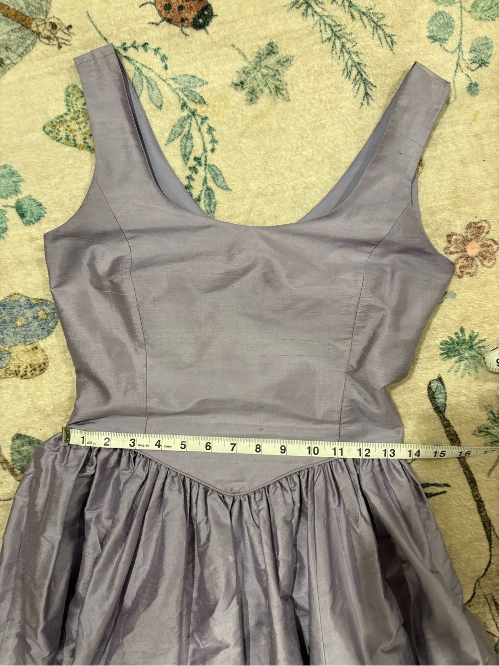 Vintage Laura Ashley Silver Lilac Silk Midi Dress RARE. - Picture 10 of 11